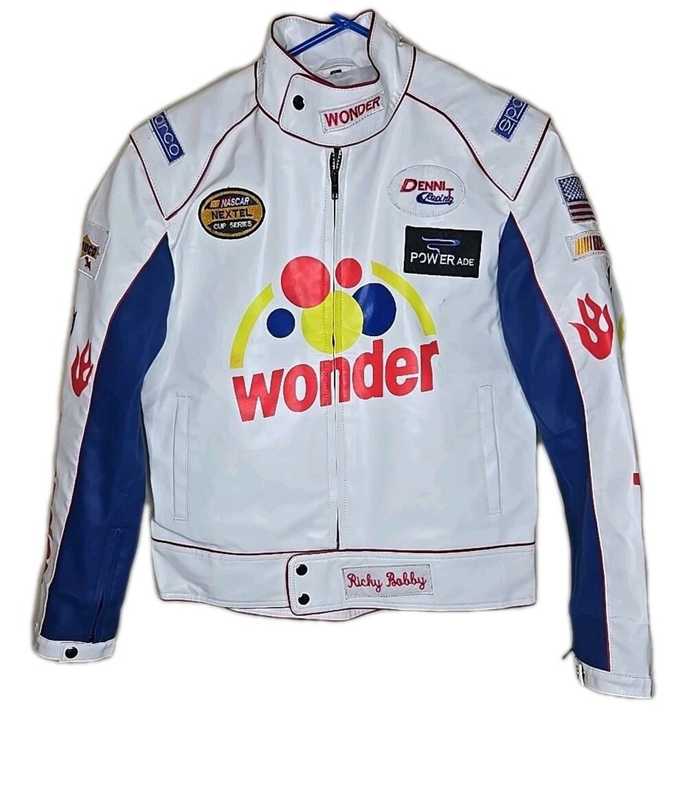 RickyBobby Wonder Bread Genuine Leather Jacket Talladega Nights Size Small